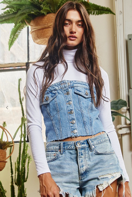 Denim Corset Top